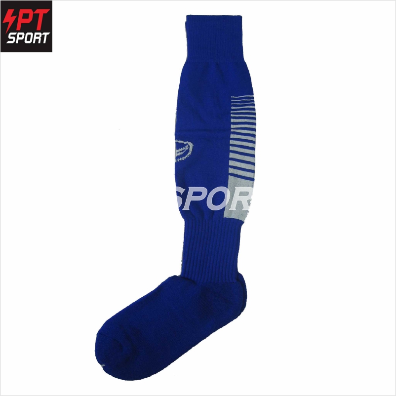ถุงเท้ากีฬา ถุงเท้าฟุตบอล ยาวเหนือเข่า GRAND SPORT 025-081 น้ำเงินขาว