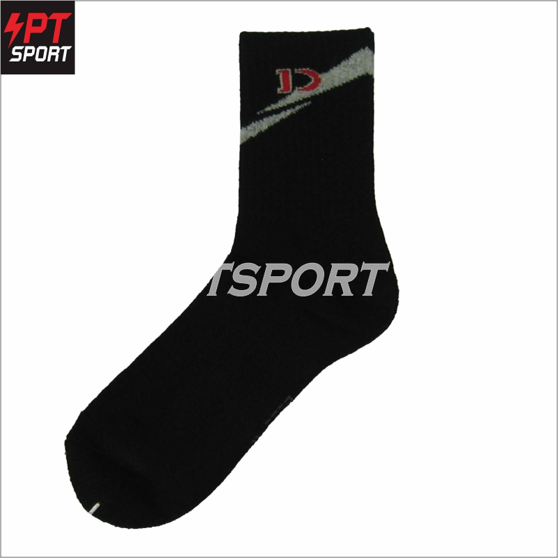 ถุงเท้ากีฬา ถุงเท้าเทนนิส D-STEP AC-116 สีดำ