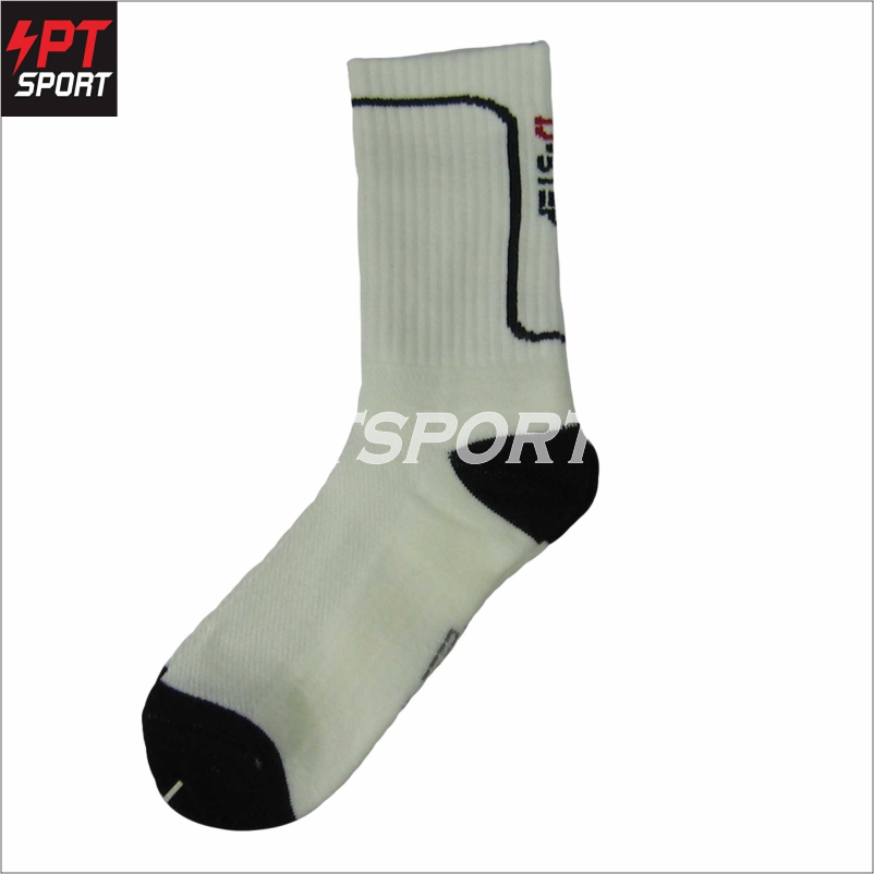 ถุงเท้ากีฬา ถุงเท้าเทนนิสยาว D-STEP AC-117 สีขาว