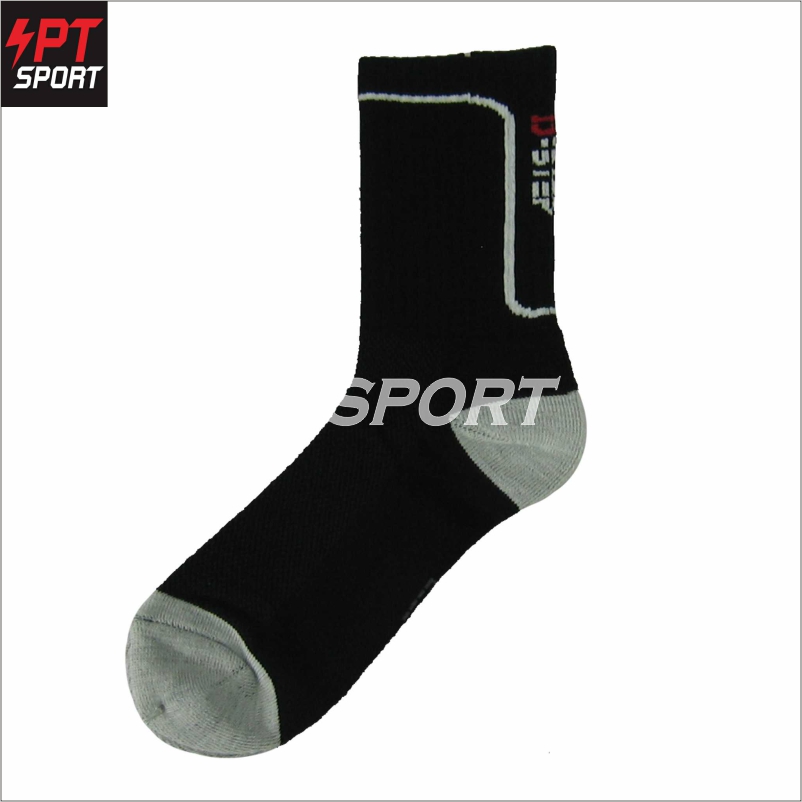 ถุงเท้ากีฬา ถุงเท้าเทนนิสยาว D-STEP AC-117  สีดำ
