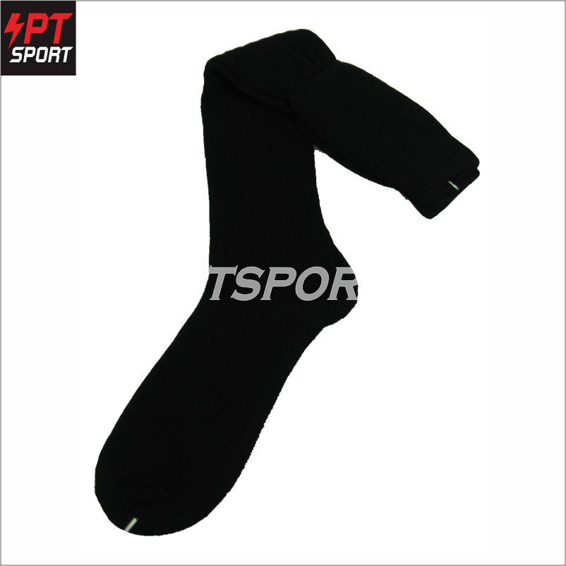 ถุงเท้ากีฬา ถุงเท้าฟุตบอลสีล้วน D-STEP AC-501 สีดำ
