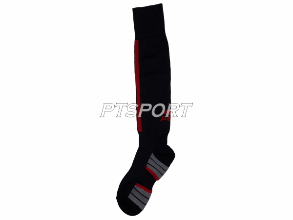 ถุงเท้ากีฬา ถุงเท้าฟุตบอล ถุงเท้ายาว PAN PC-15D3 สีดำแดง