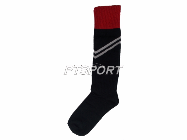 ถุงเท้ากีฬา ถุงเท้าฟุตบอล FAST S070 สีดำแดง
