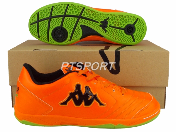รองเท้ากีฬา รองเท้าฟุตซอล KAPPA GF-1462 SUPER FLEX ID สีส้มเขียว (ของแท้100%)