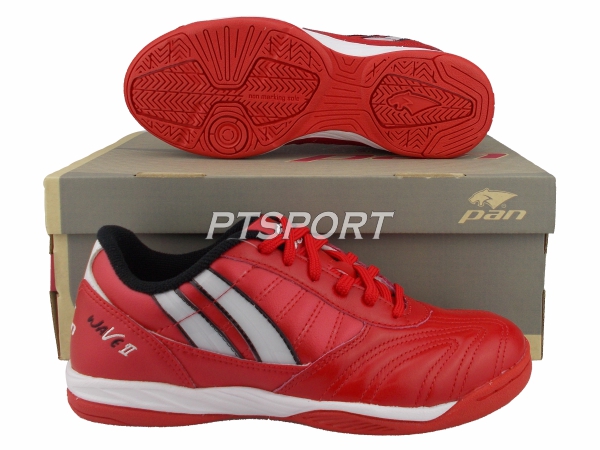 รองเท้ากีฬา รองเท้าฟุตซอล PAN PF-14W0 WAVE II SHOES สีแดงขาว
