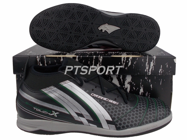 รองเท้ากีฬา รองเท้าฟุตซอลหุ้มข้อ PAN PF-14W3 BALANCER TOUCH X MICROFIBER SHOES ดำเงิน