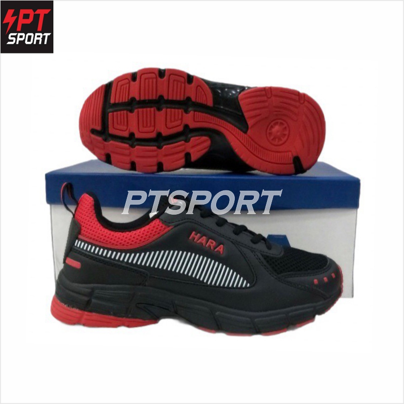 HARA Sports รองเท้าวิ่งพื้นนุ่ม รองเท้าผ้าใบ ชาย/หญิง รุ่น J94 สีดำ