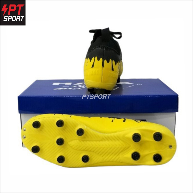 HARA Sports รุ่น Paint รองเท้าสตั๊ด รองเท้าฟุตบอล รุ่น F18 สีเหลือง