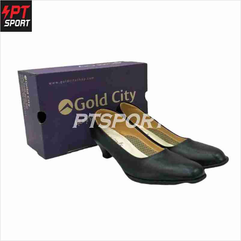GOLDCITY รองเท้าคัชชูผู้หญิง  รองเท้านักศึกษา รุ่น C020 สีดำ