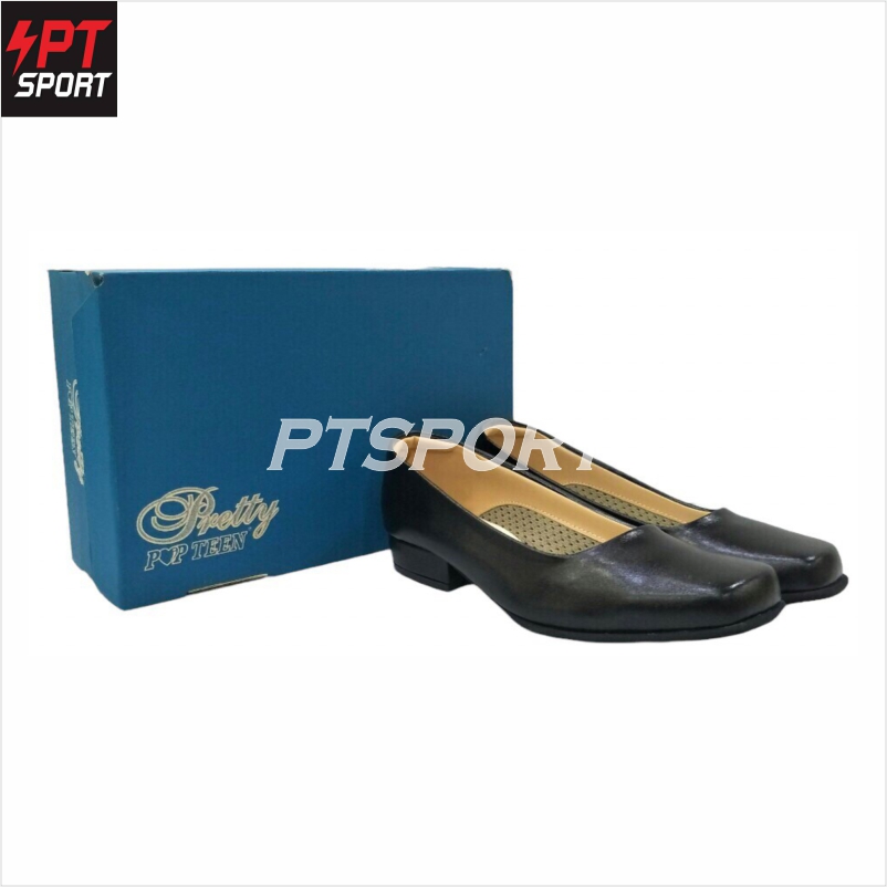 Popteen รองเท้าคัชชู สีดำ ผู้หญิง  รุ่น PT-2415