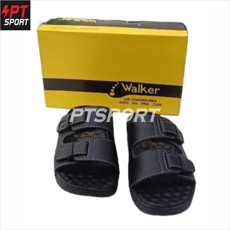Walker รองเท้าแตะหนังแท้  วอร์คเกอร์ รุ่น WB655 สีดำ