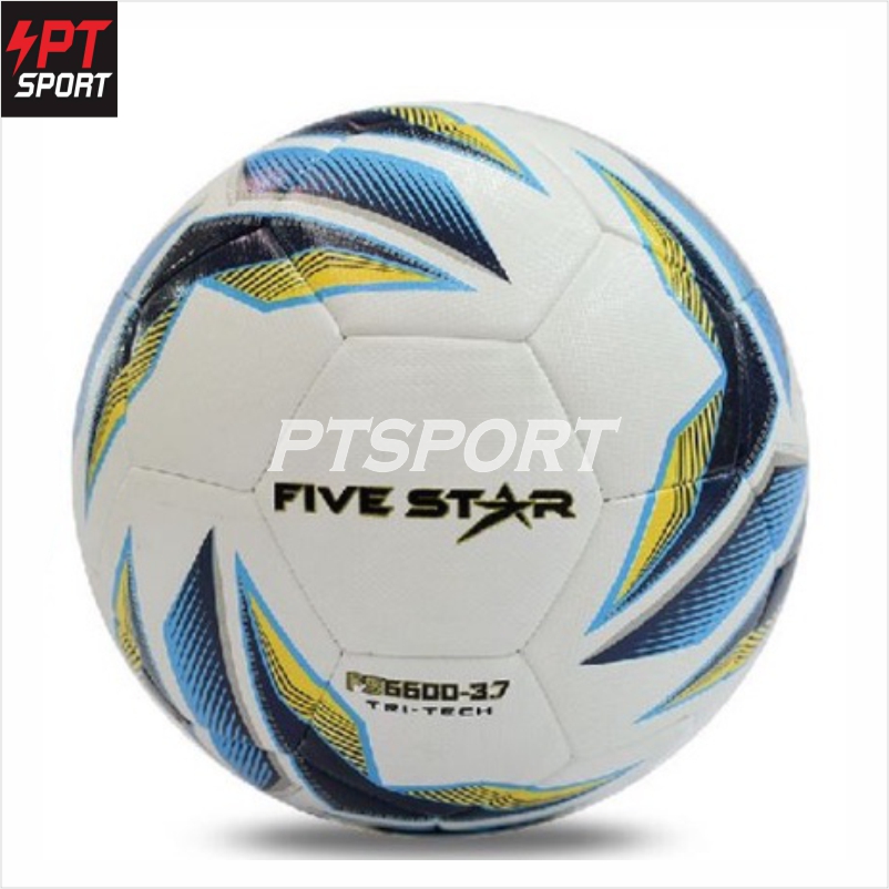 ฟุตบอลหนังเย็บ FIVE STAR รุ่น FT6600 ขาว/น้ำเงิน