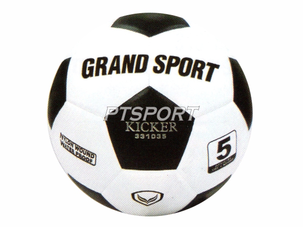 ลูกฟุตบอลหนังอัด เบอร์ 5 Grand Sport 331035 KICKER ขาวดำ