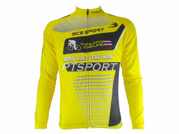เสื้อจักรยานแขนยาว BCS SPORT LK เหลือง